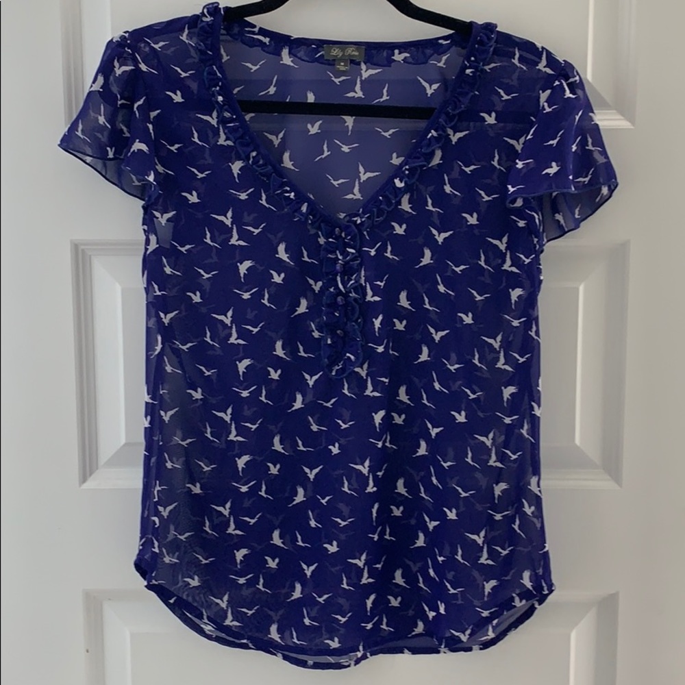Indigo Birds Blouse